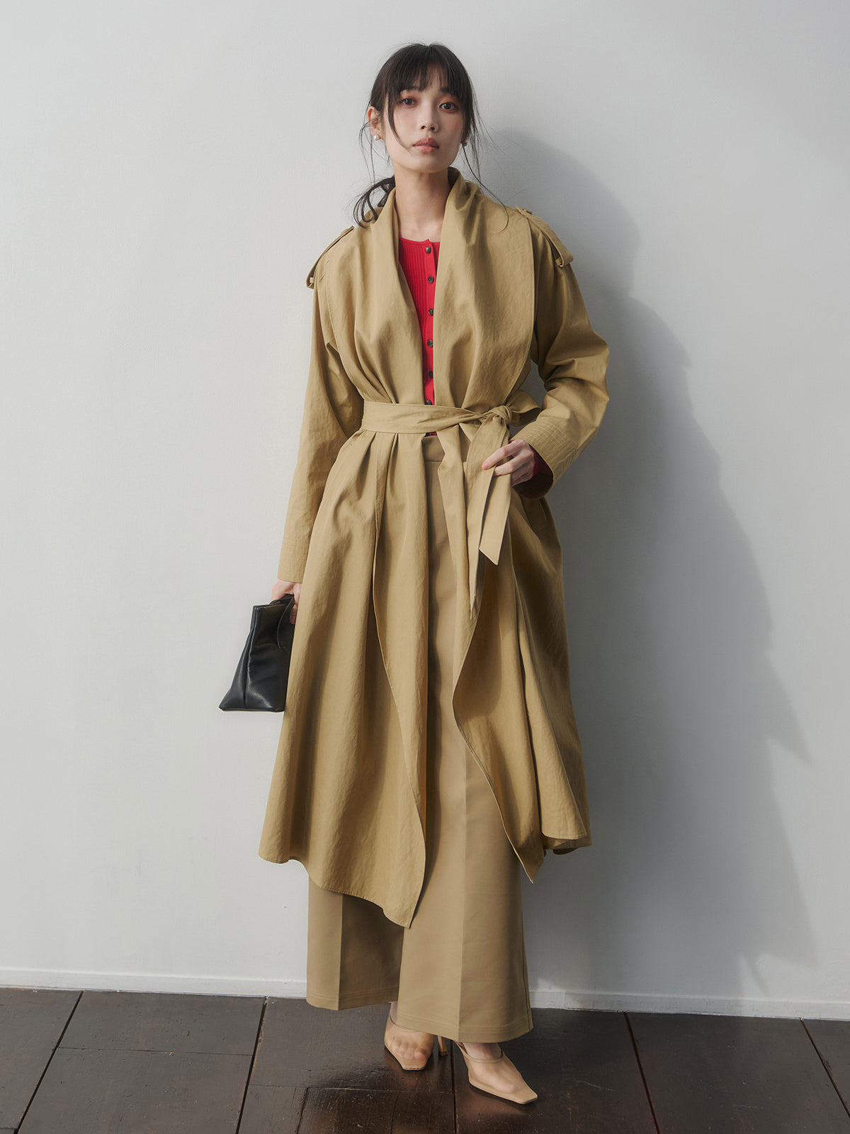 コットンクロスワイドパンツ