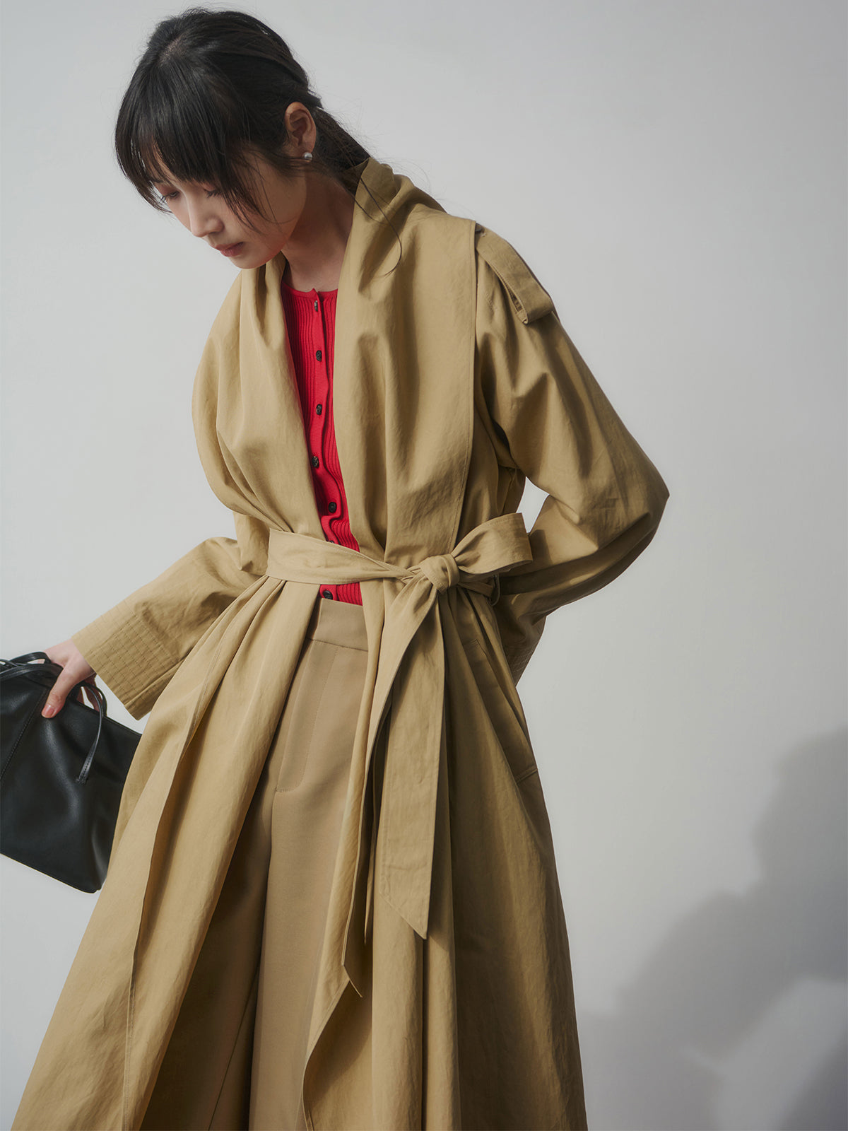 ボリュームショールカラーコート