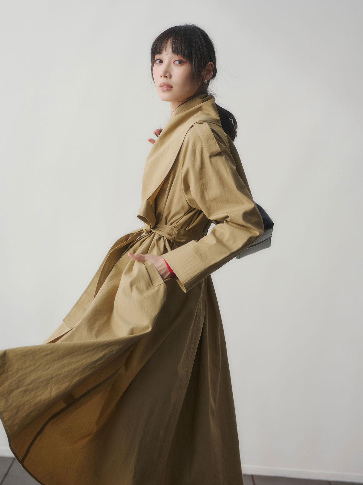 ボリュームショールカラーコート