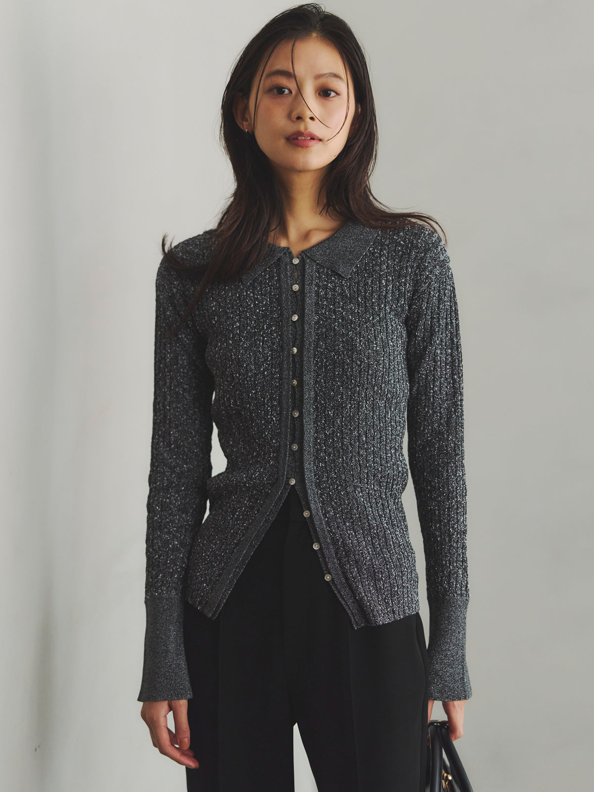 ネップラメニットトップス