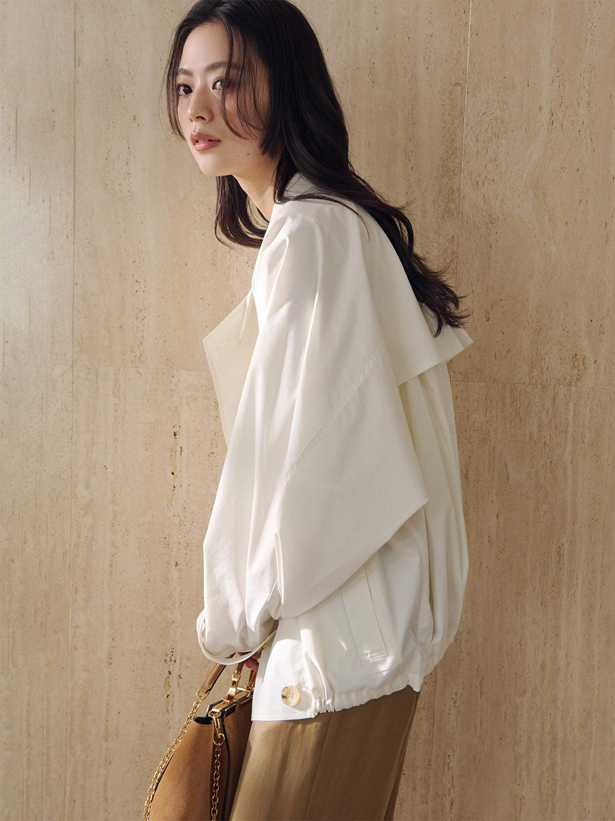 ライトトレンチミドルブルゾン