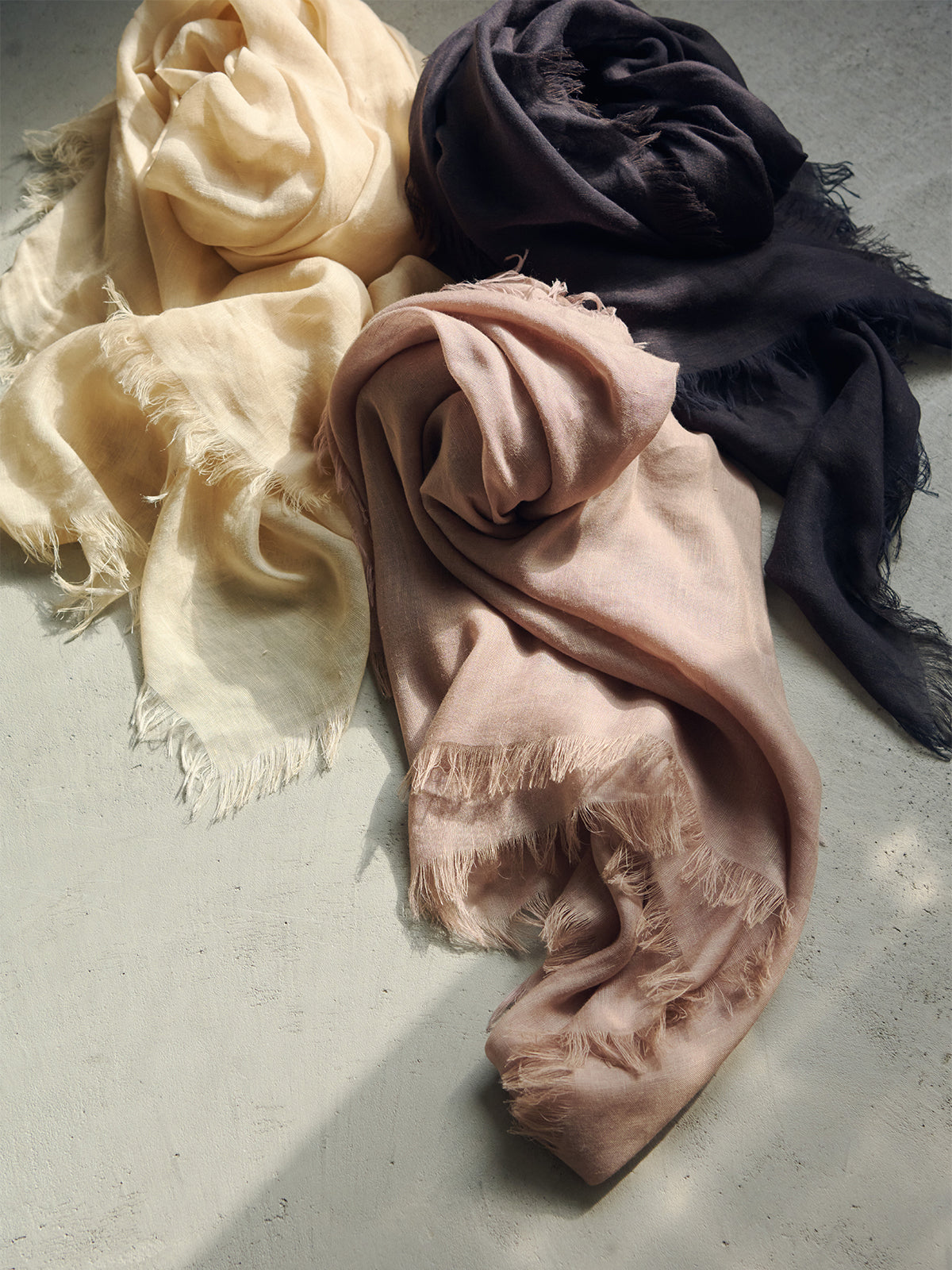 【ASAUCE MELER】リネンモダールシルクメランジュソリッドストール