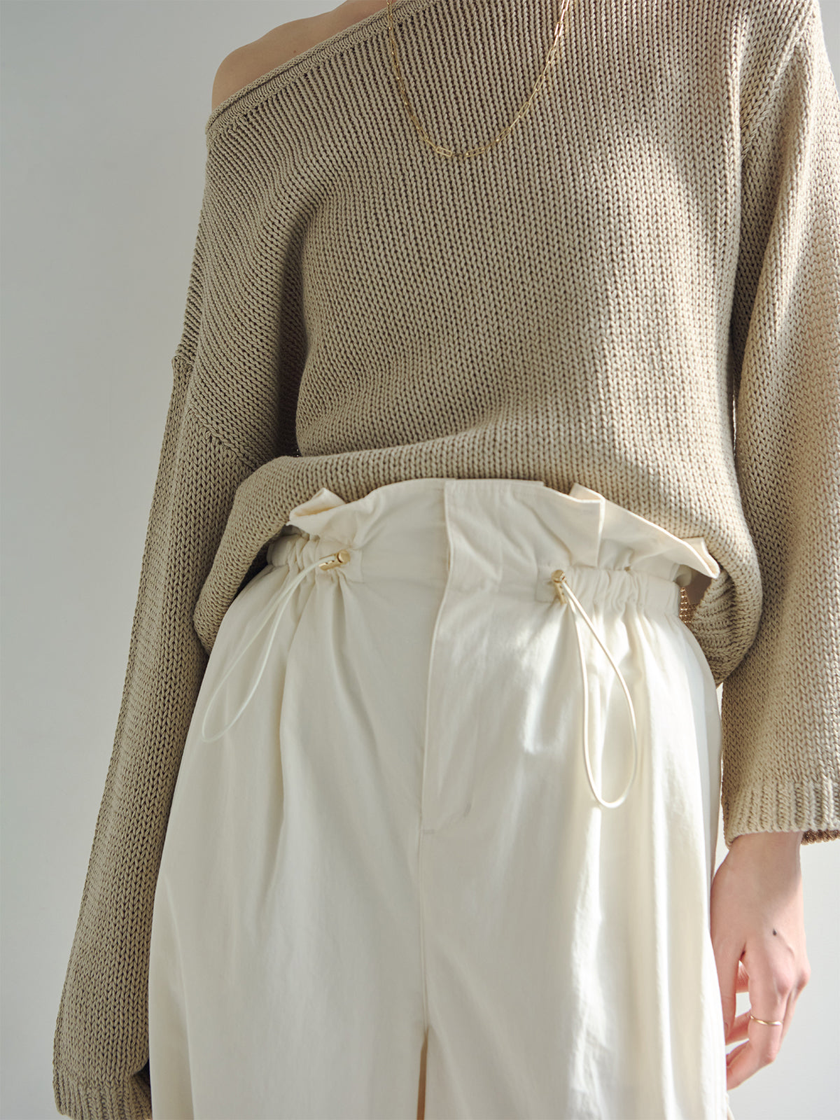 ペーパーヤーンニットプルオーバー