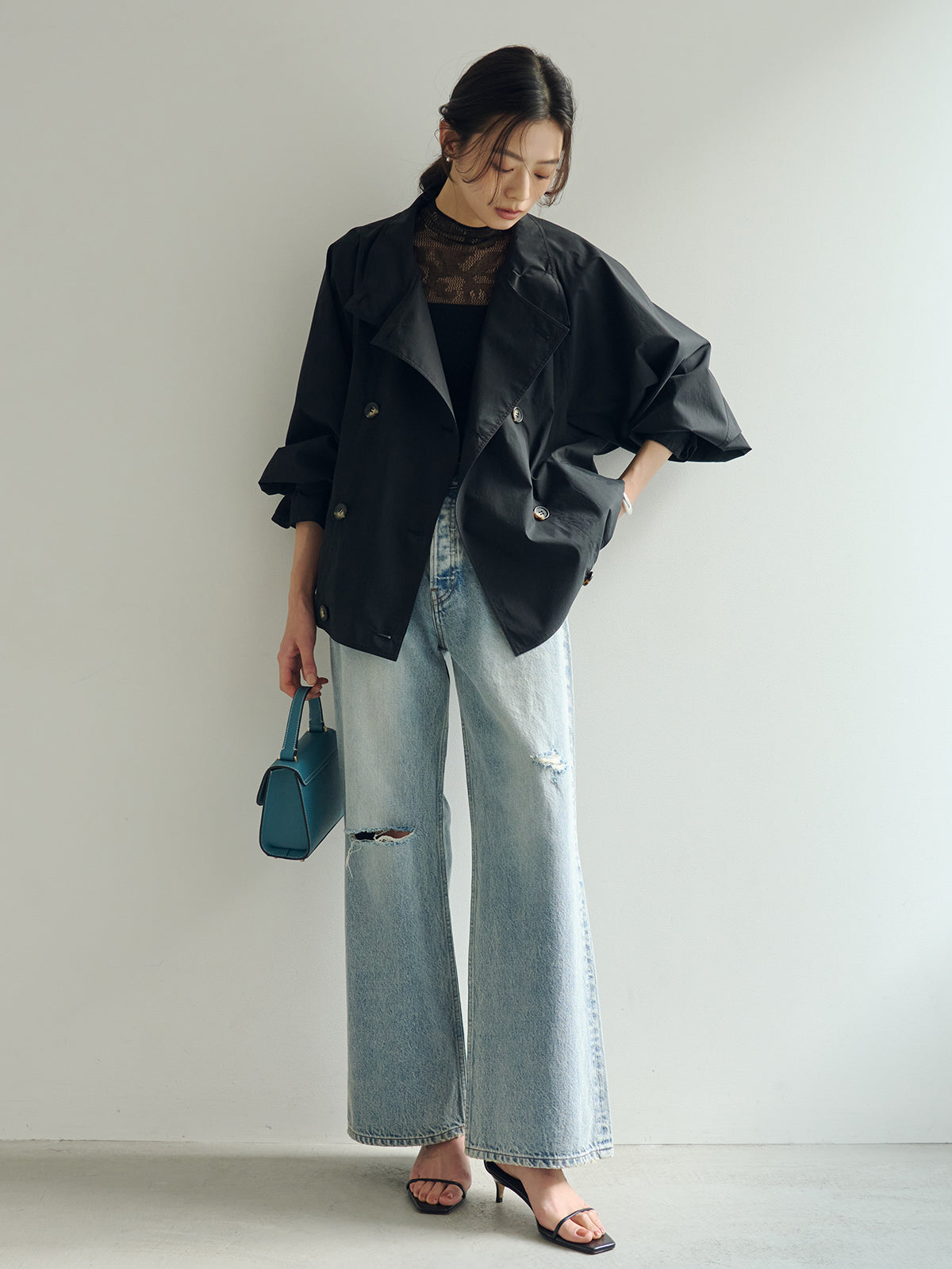 ライトトレンチミドルブルゾン