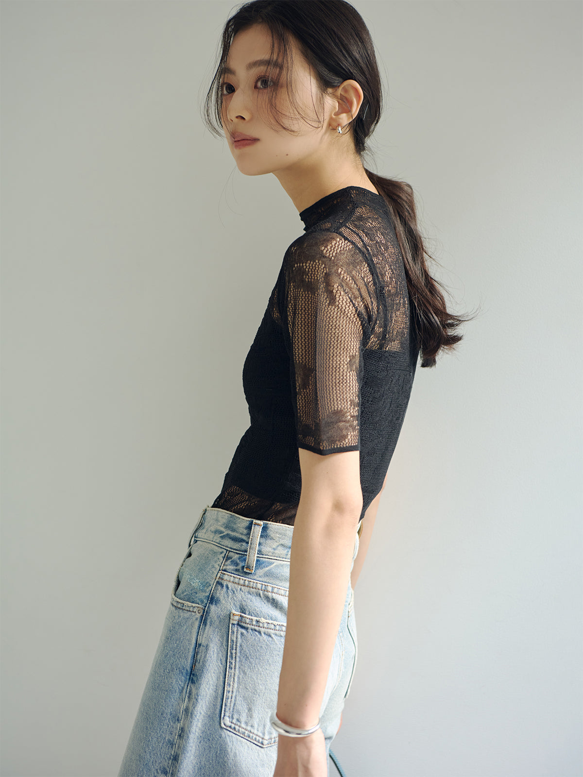 ニットレースボディスーツ