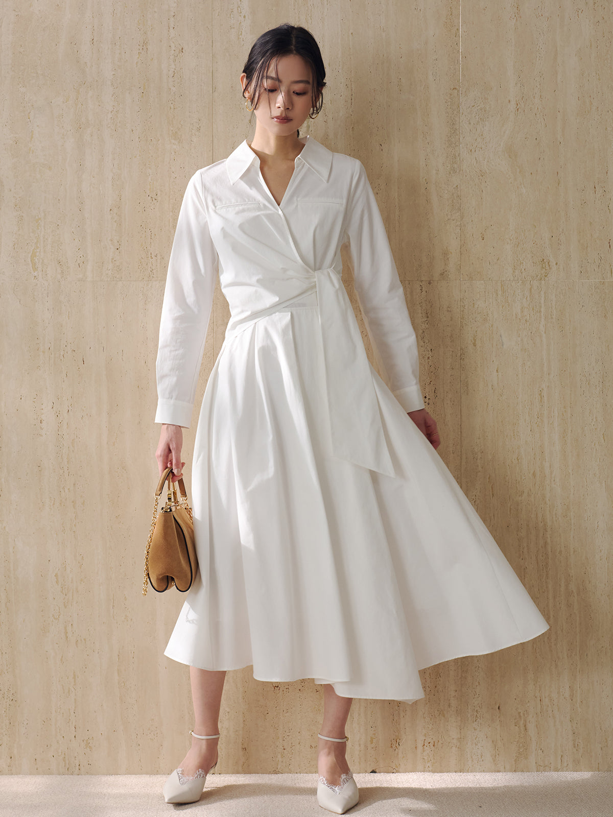 カシュクールシャツワンピース