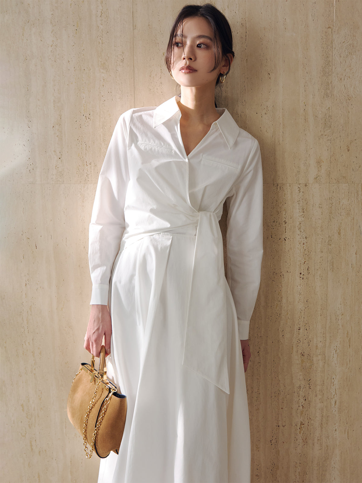 カシュクールシャツワンピース