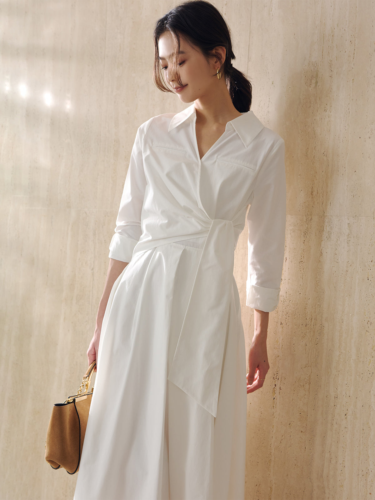 カシュクールシャツワンピース