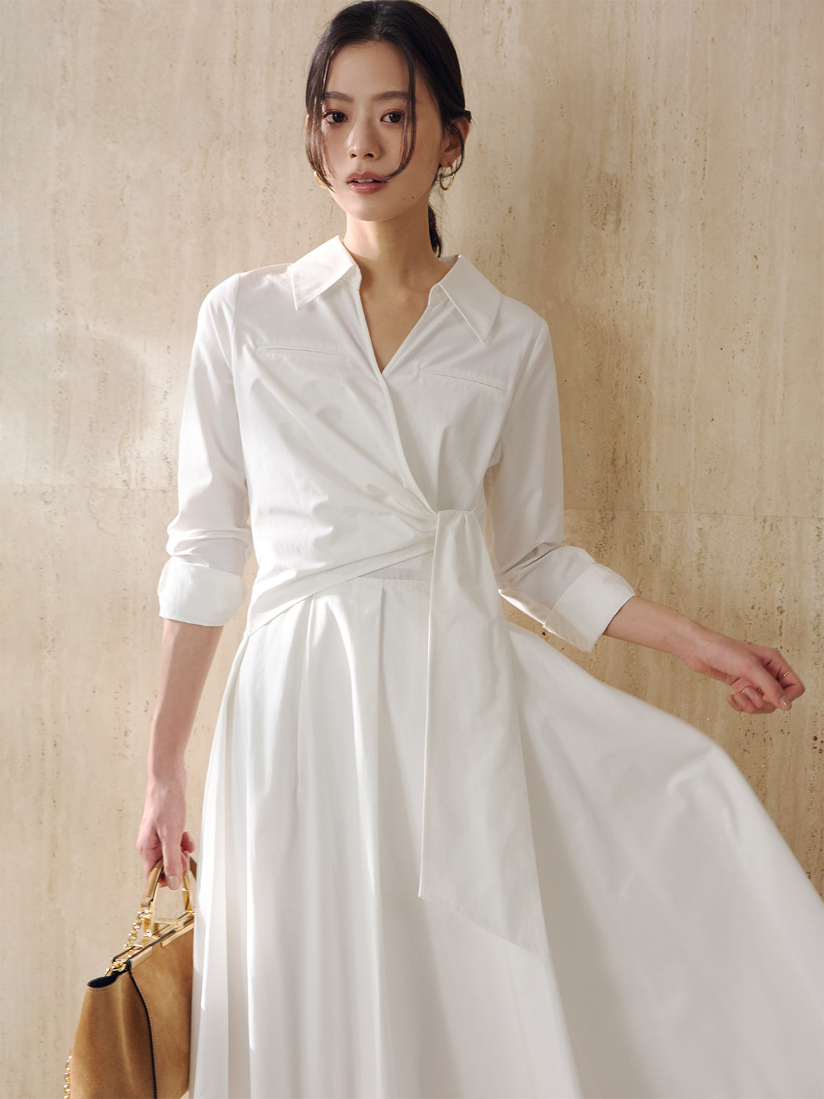 カシュクールシャツワンピース