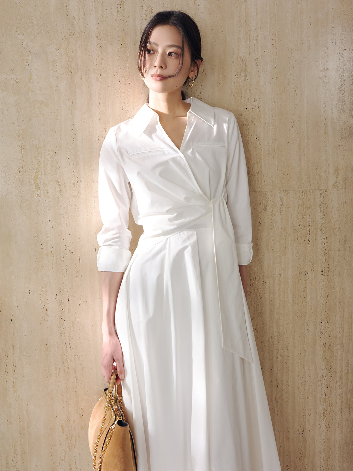 カシュクールシャツワンピース