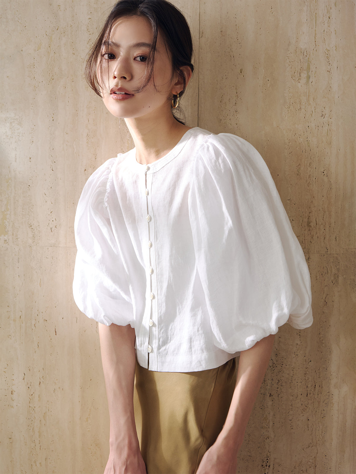 2wayパフブラウス