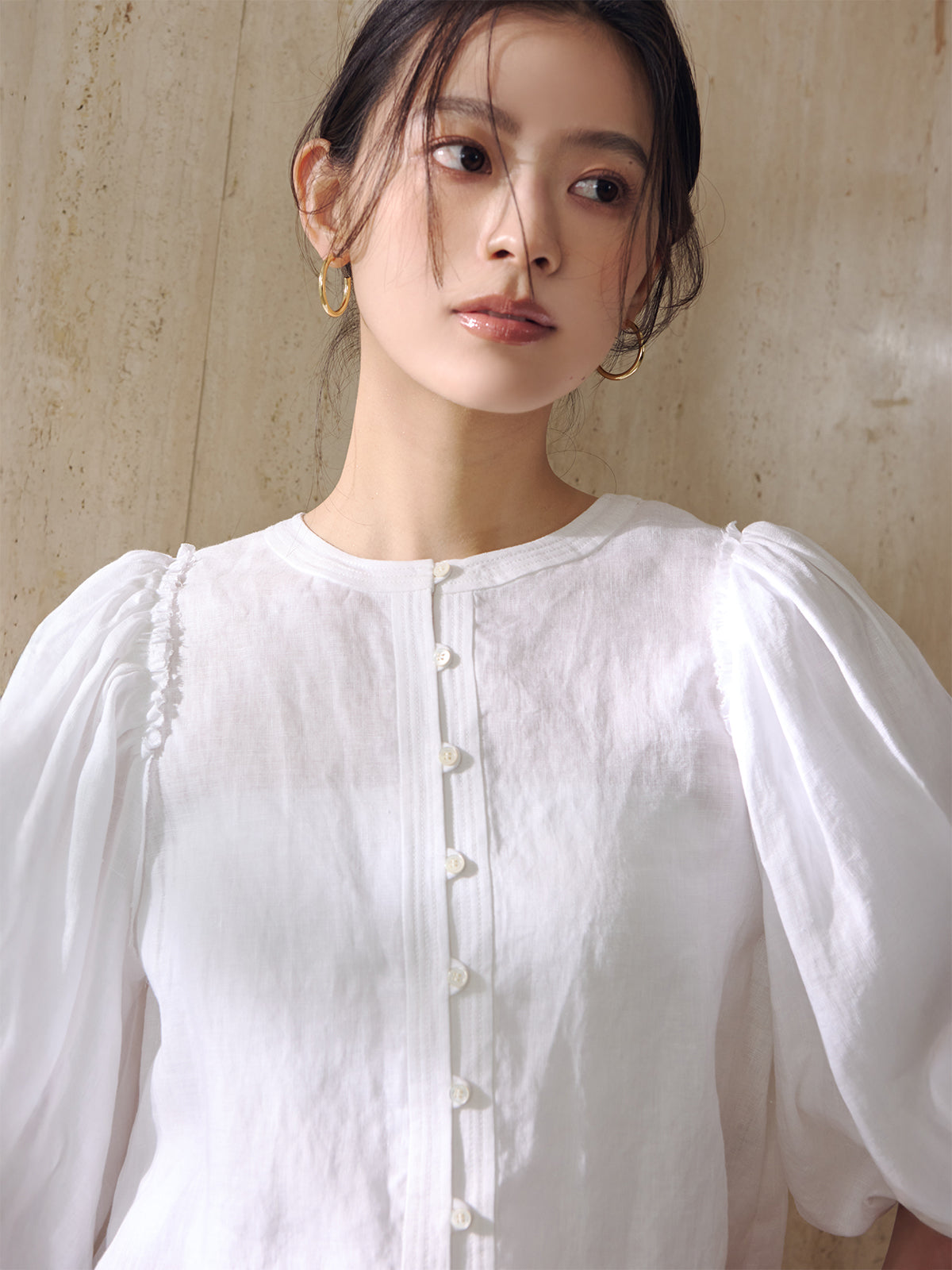 2wayパフブラウス