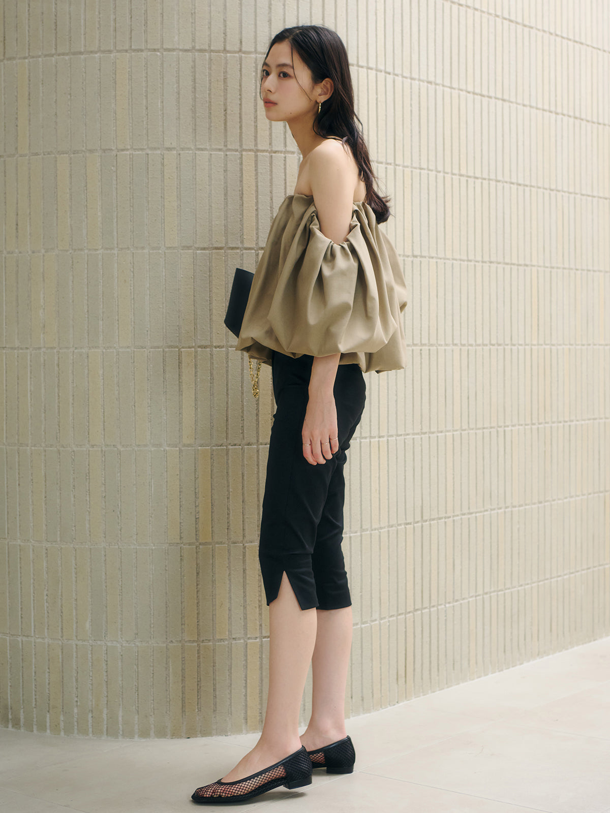 メッシュフラットパンプス