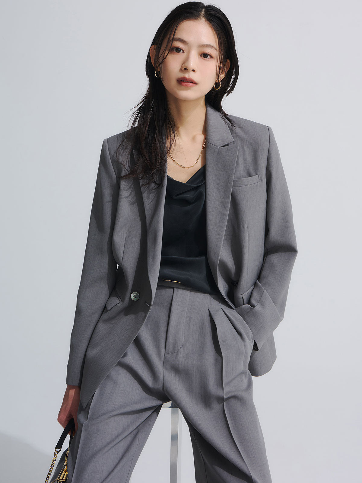 フィブリルサテンドレープキャミソール