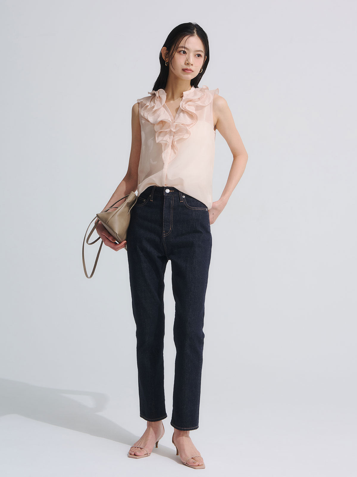 Slim straight denim