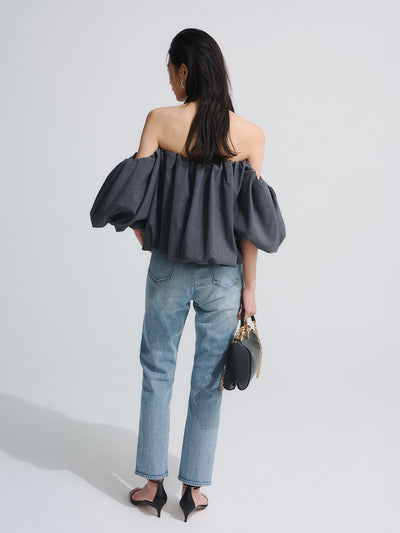Slim straight denim