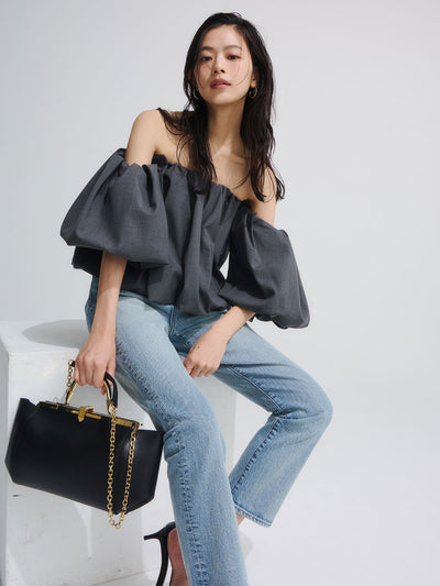 Slim straight denim