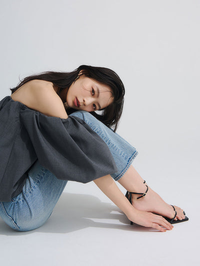 Slim straight denim