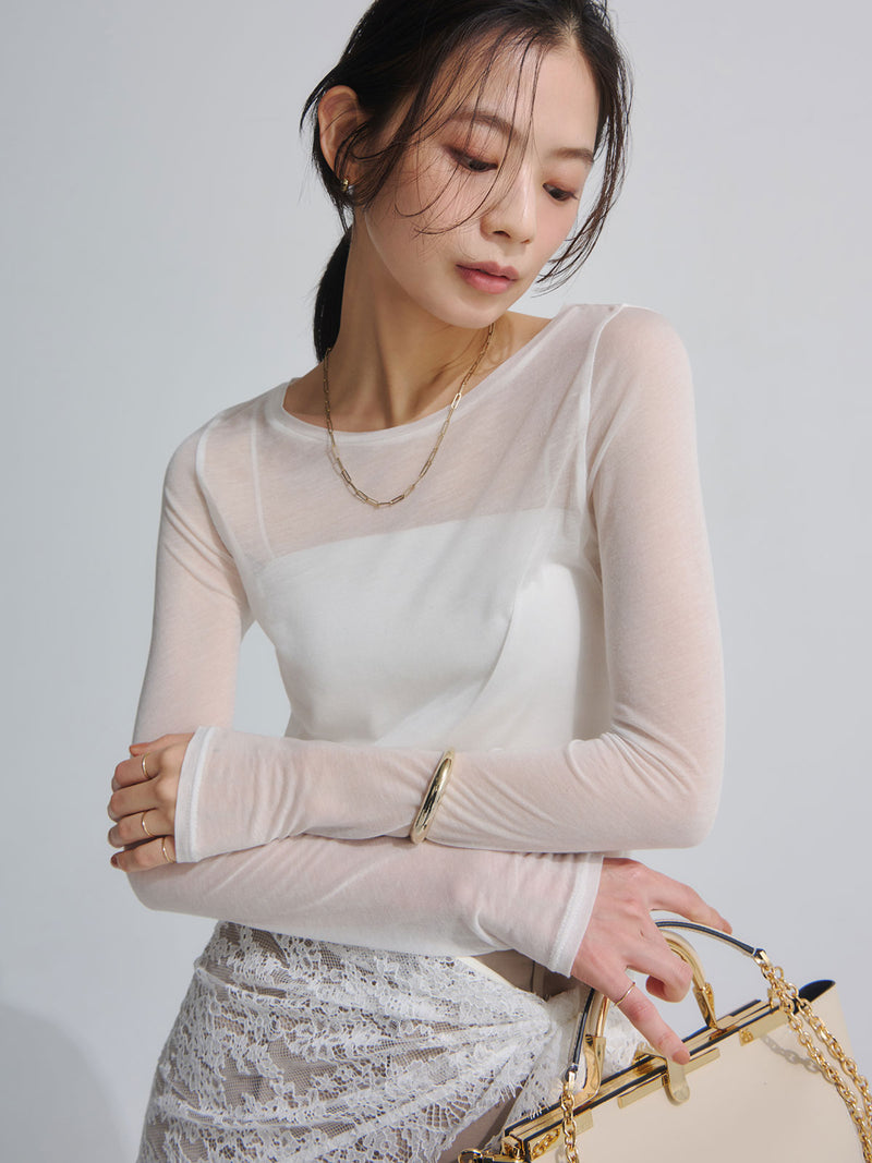 Sheer Compact Long T-Shirt