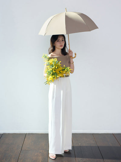 【untule×ánuans】コラボレーション日傘(長傘/S) GREY BEIGE