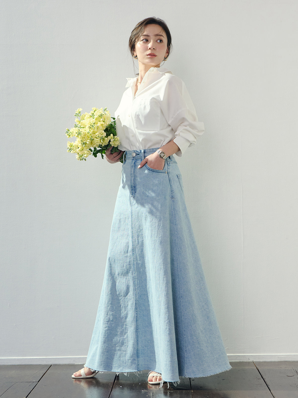 【YANUK×ánuans】Volume Flare Skirt / CIC