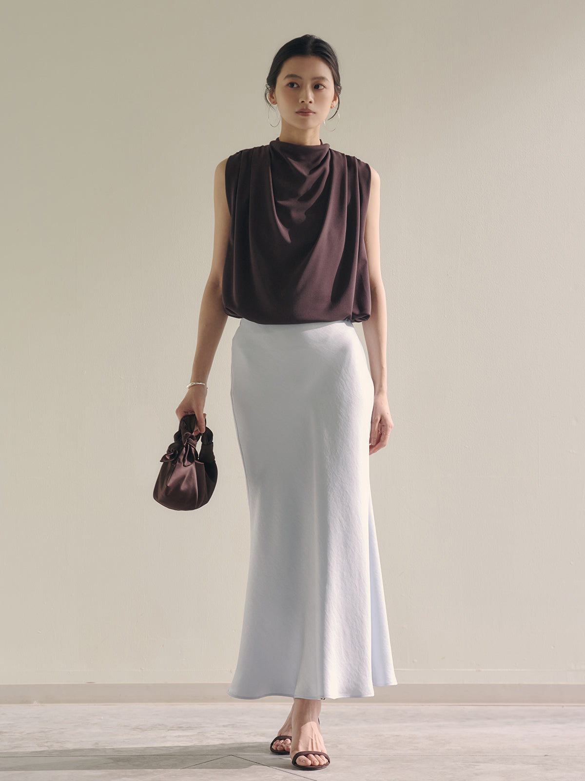 トリアセギャザードレープカットトップス