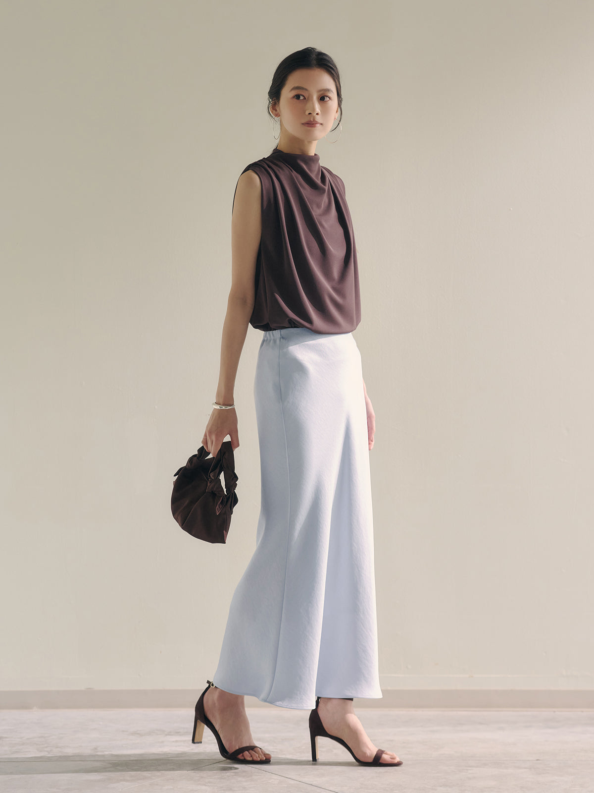 トリアセギャザードレープカットトップス