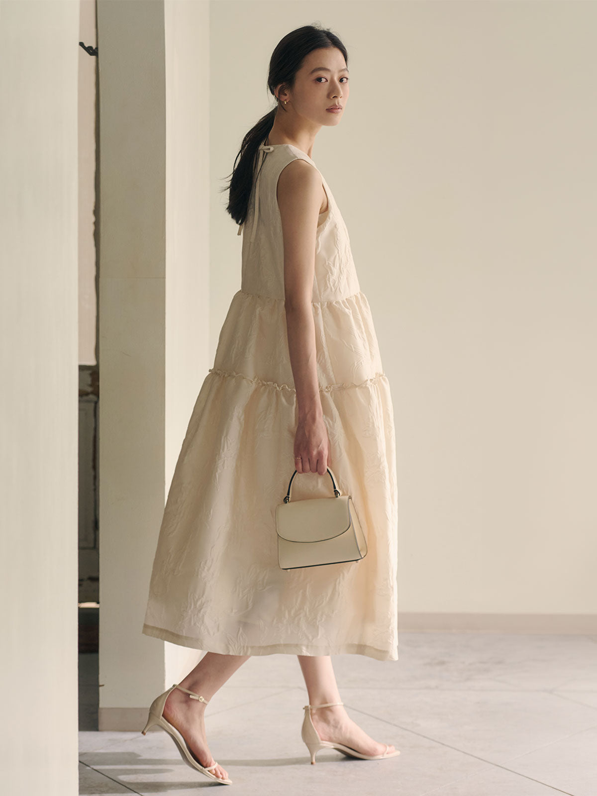 ジャガードギャザーワンピース