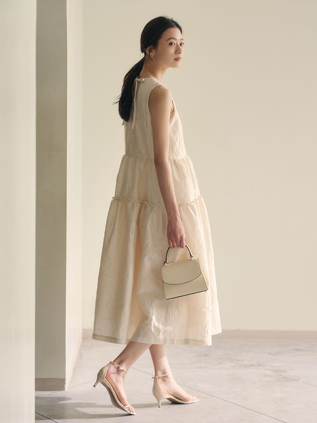 ジャガードギャザーワンピース