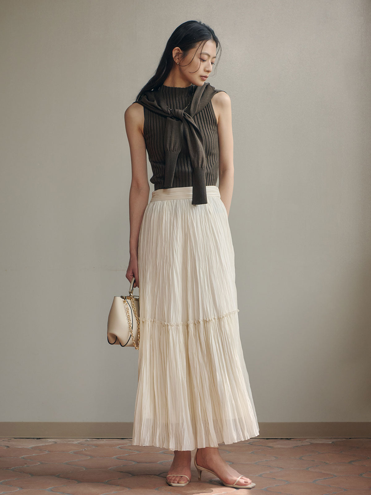 Mercerized Cotton Rib Knit Top