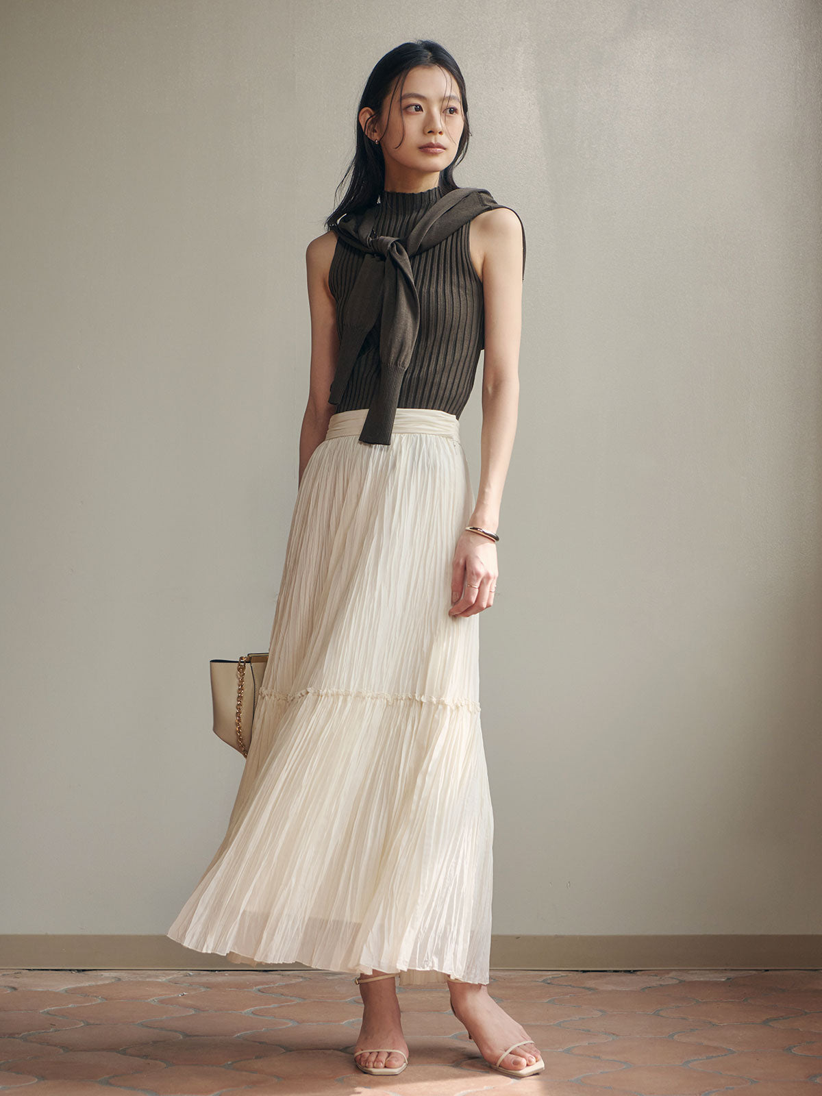 Mercerized Cotton Basic Knit Cardigan