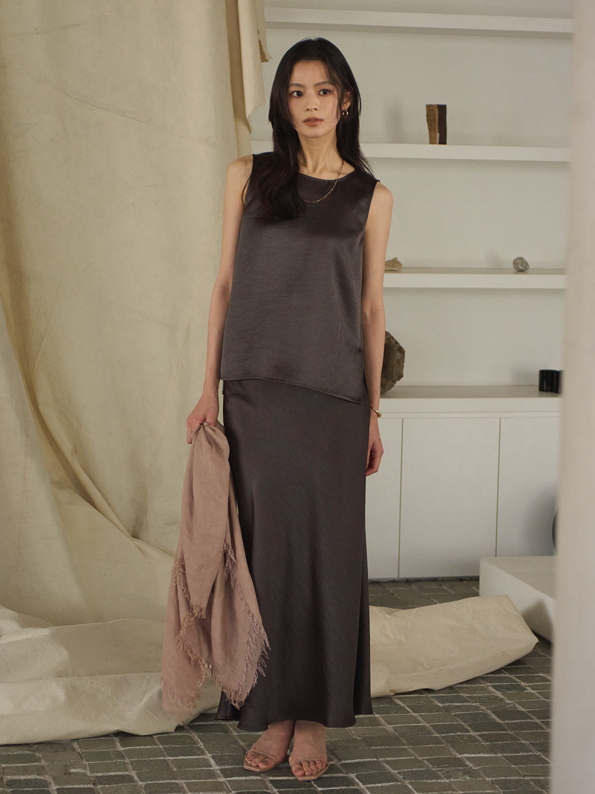 Satin Sleeveless Top