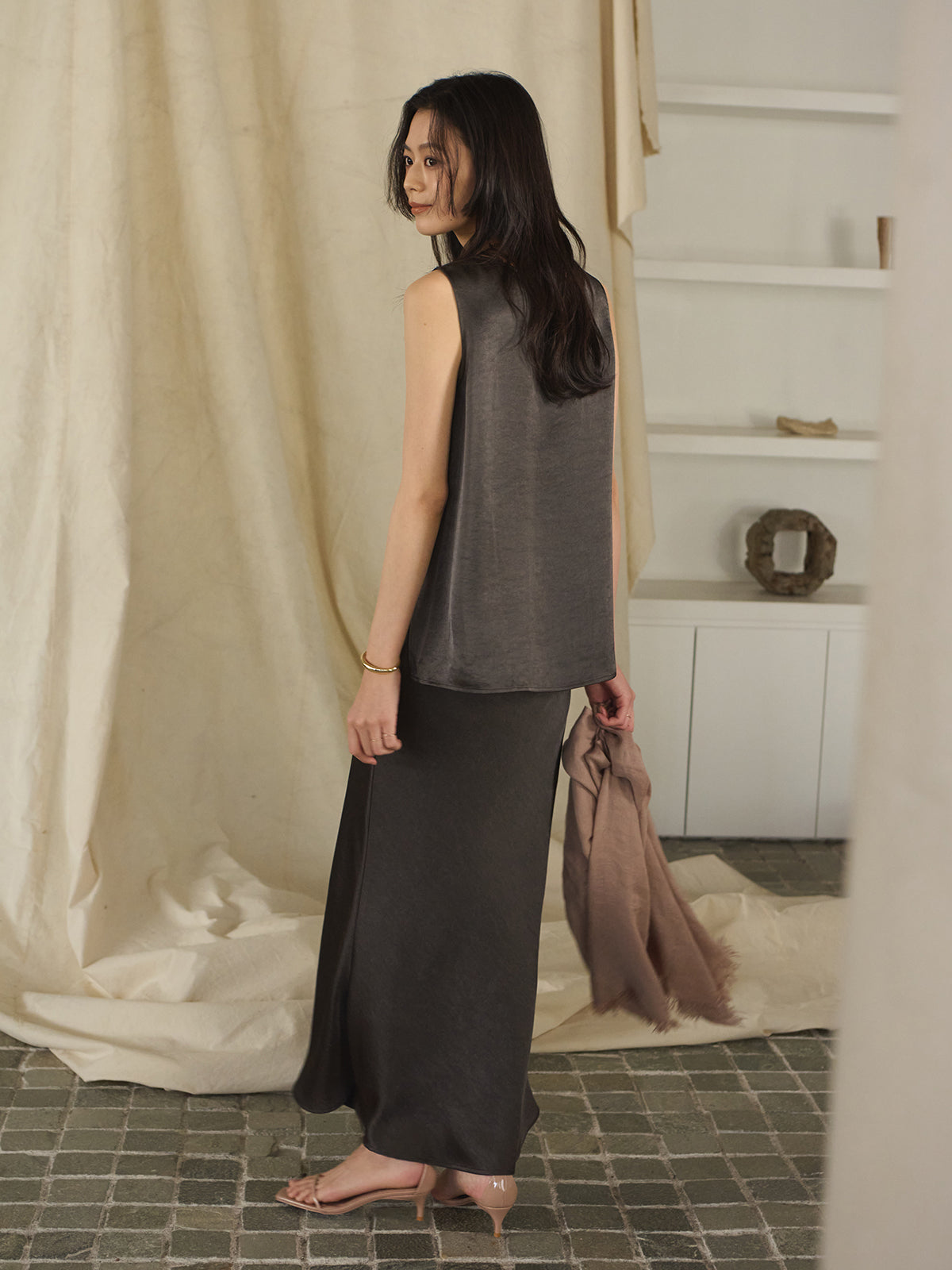Satin Sleeveless Top
