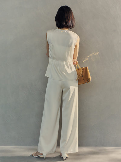 トリアセサテンストレートパンツ
