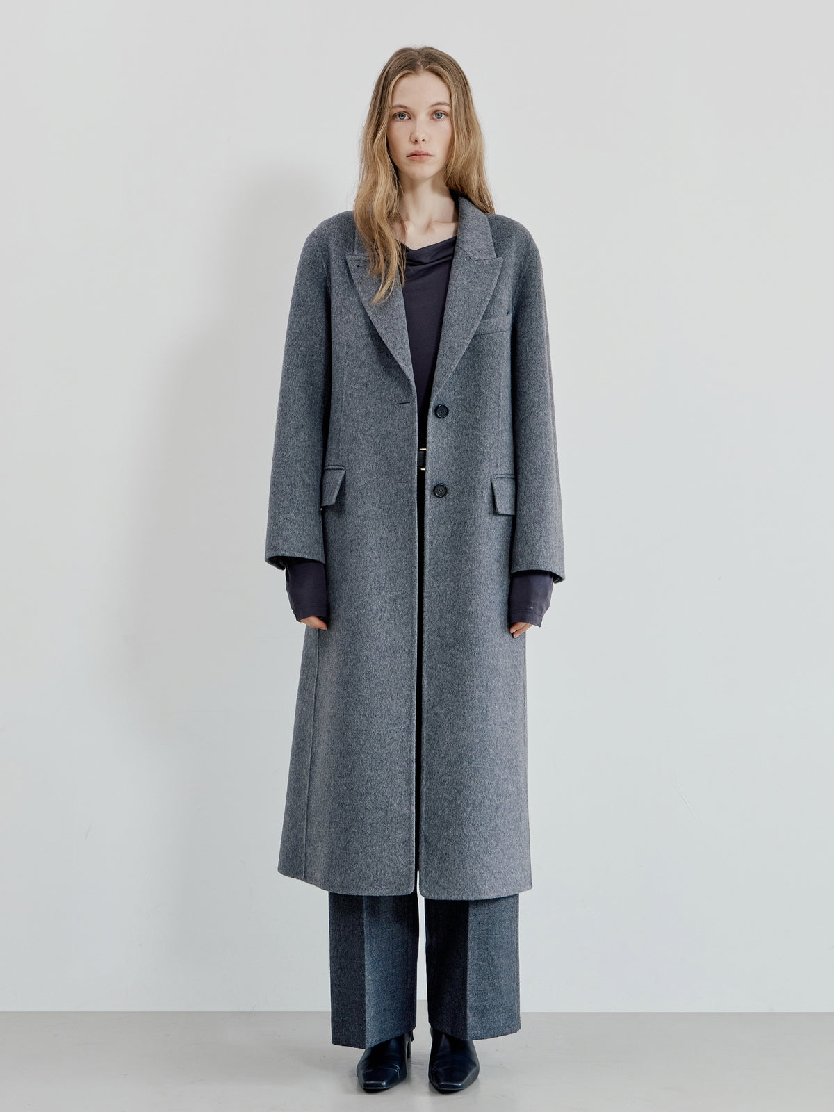 【BLOSSOM×ánuans】WOOL-CASHMERE HANDMADE LONGCOAT