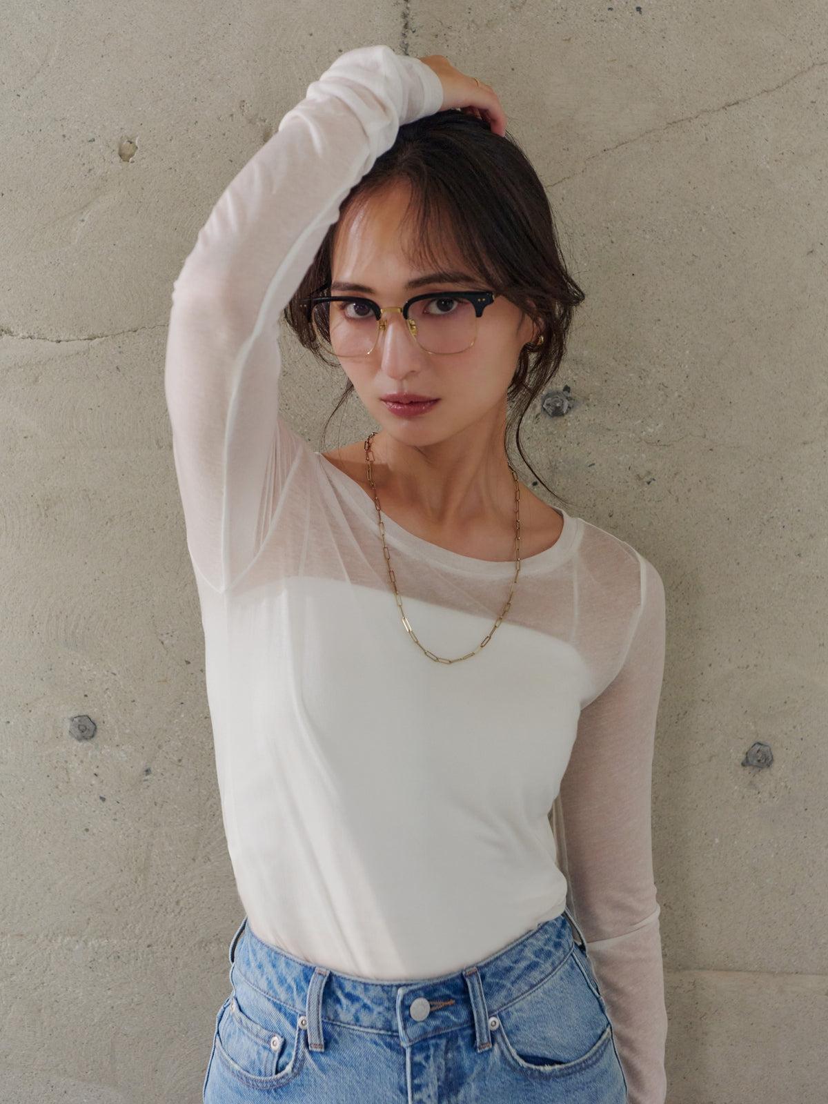 シアーロングスリーブTシャツ