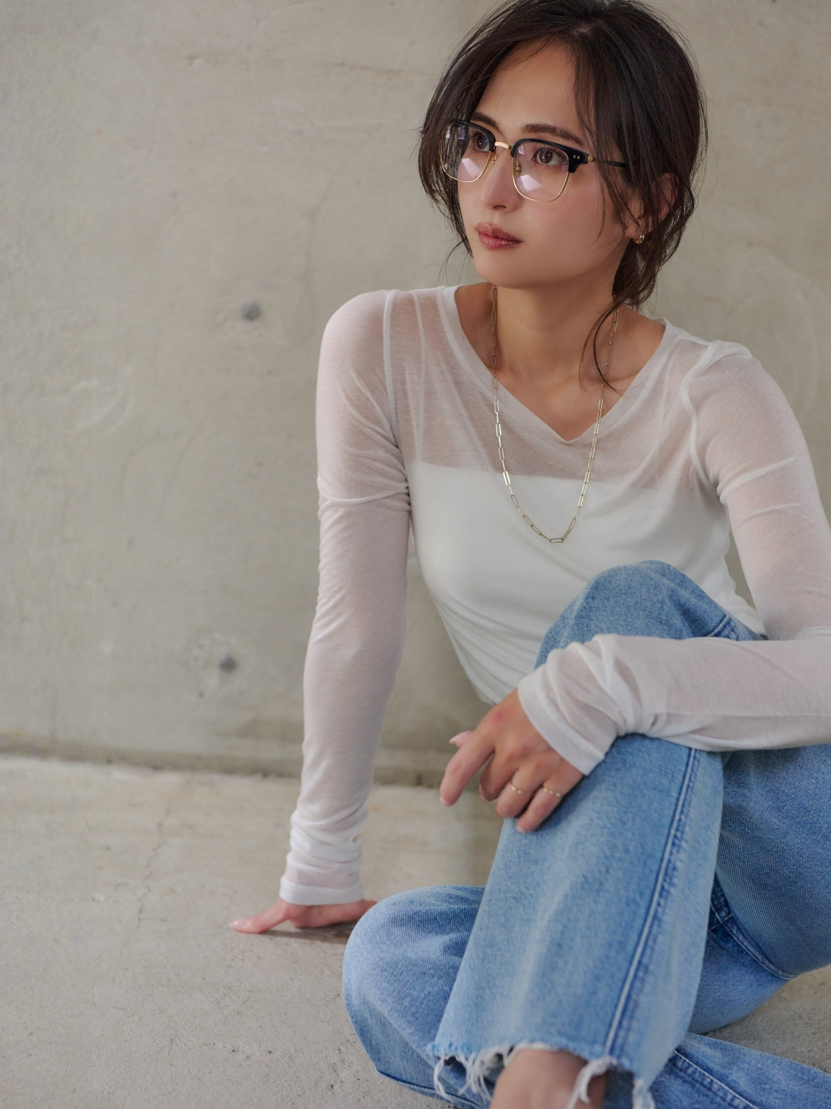 シアーロングスリーブTシャツ