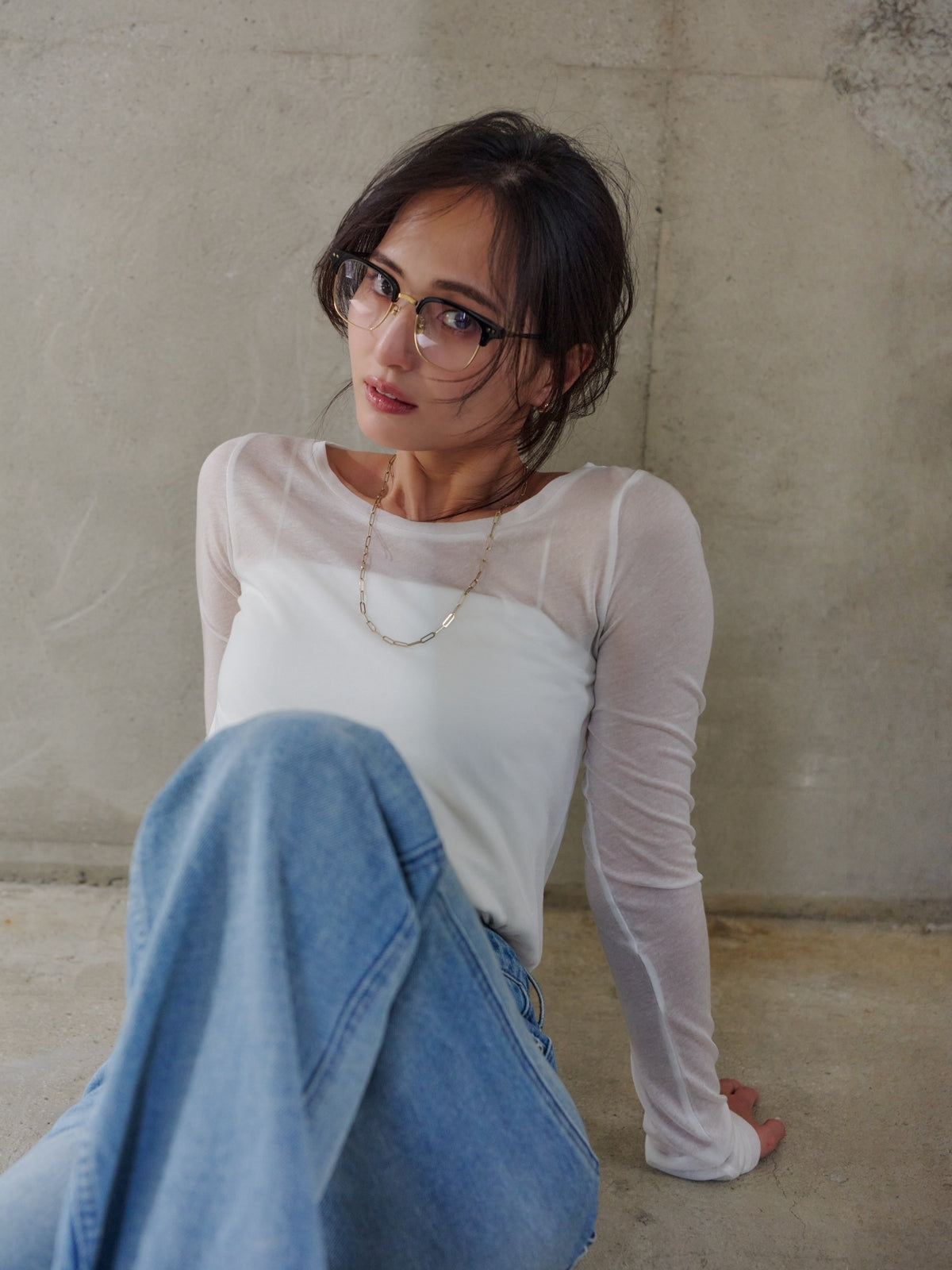 シアーロングスリーブTシャツ