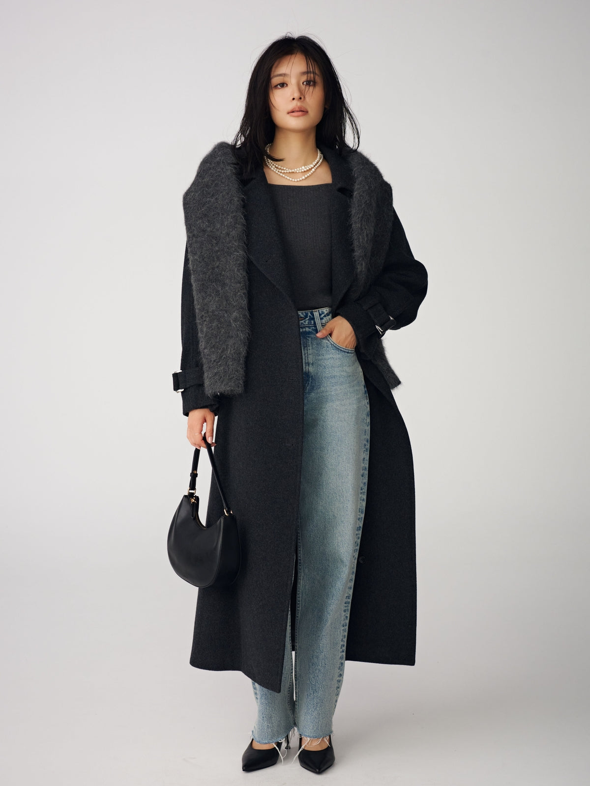 【WEB限定】シルクカシミヤブレンドフィットリブボートネックニット