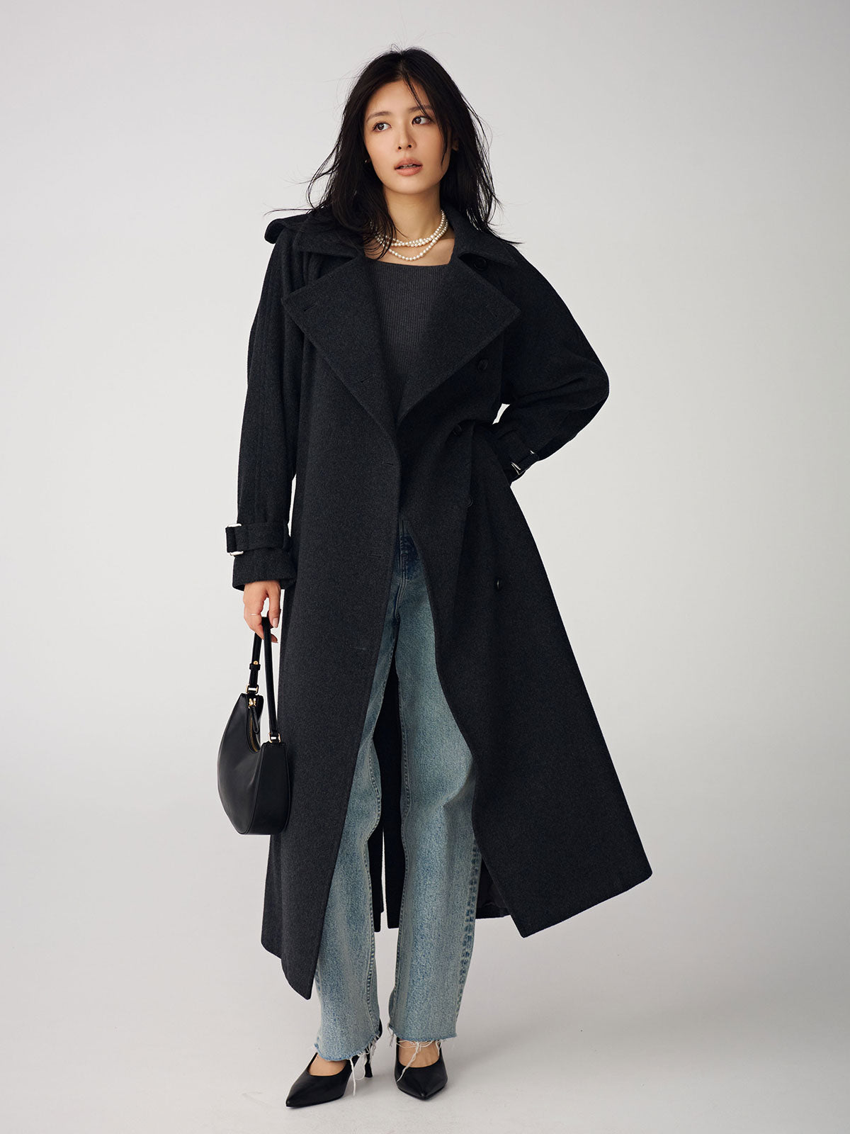 【WEB限定】シルクカシミヤブレンドフィットリブボートネックニット