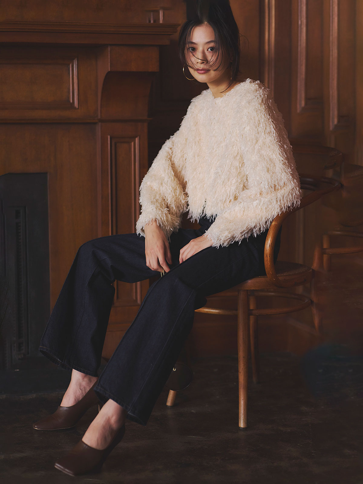 スリムフィットストレートデニム