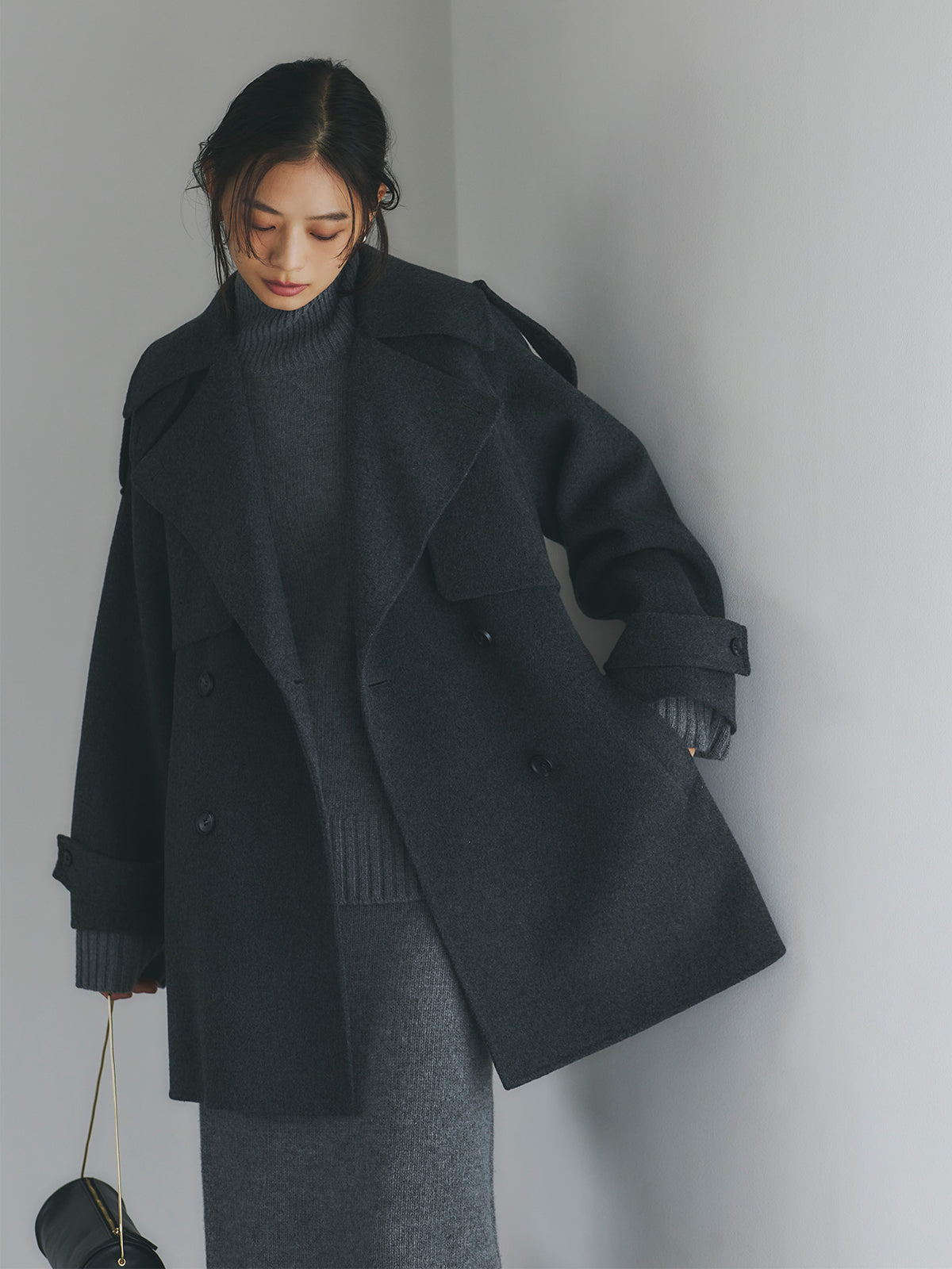 リバーウールミドルトレンチコート