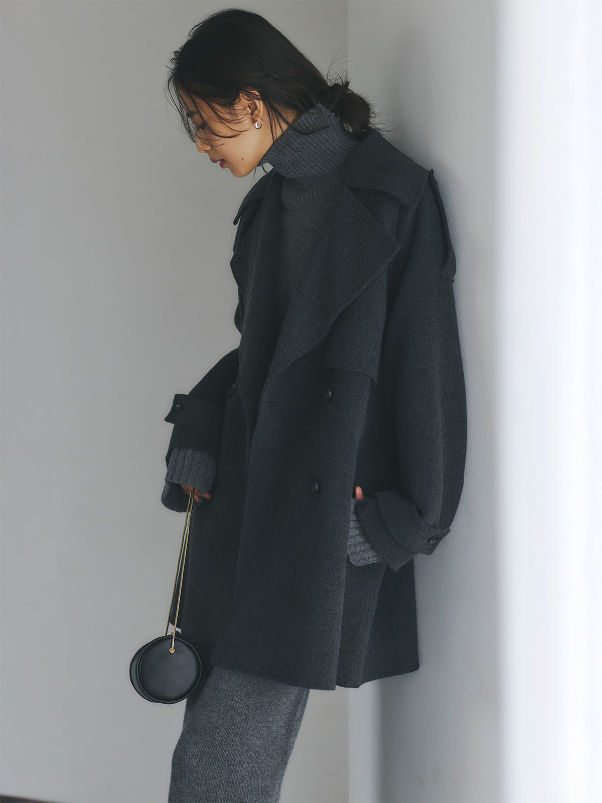 リバーウールミドルトレンチコート