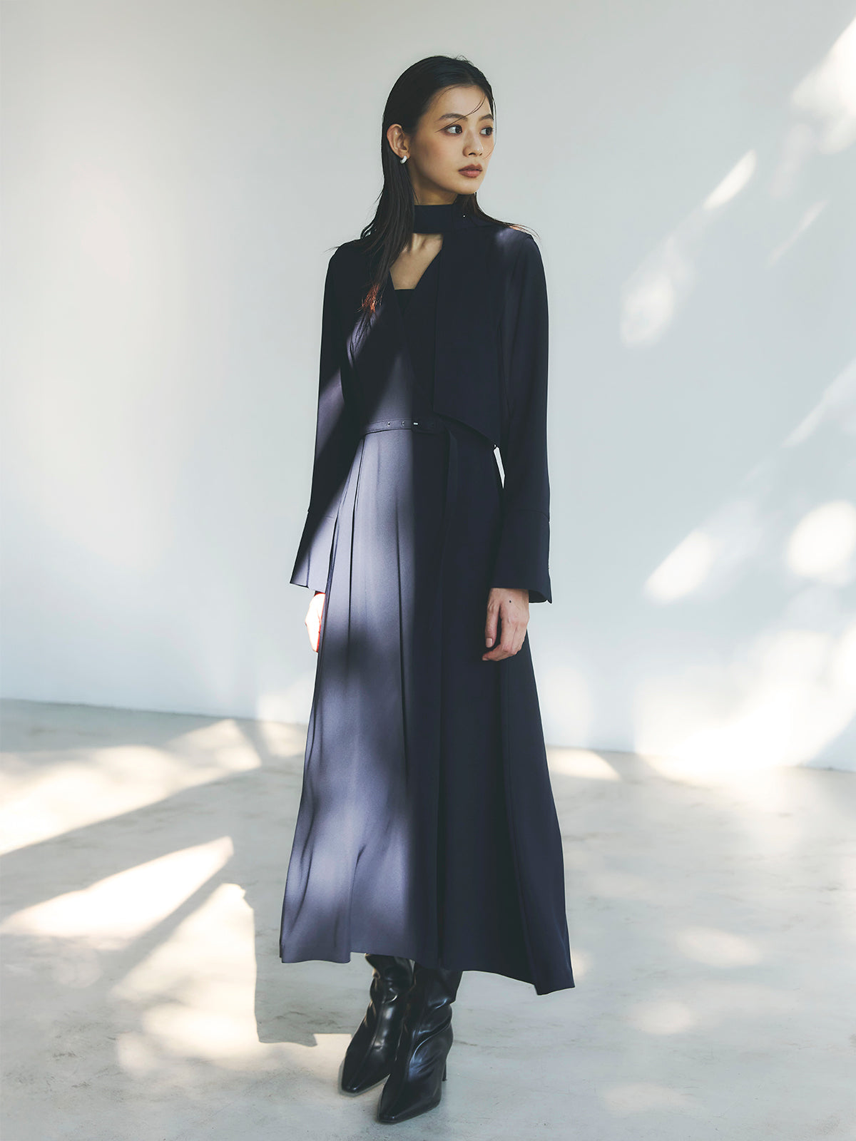 ダブルサテンクラシカルワンピース