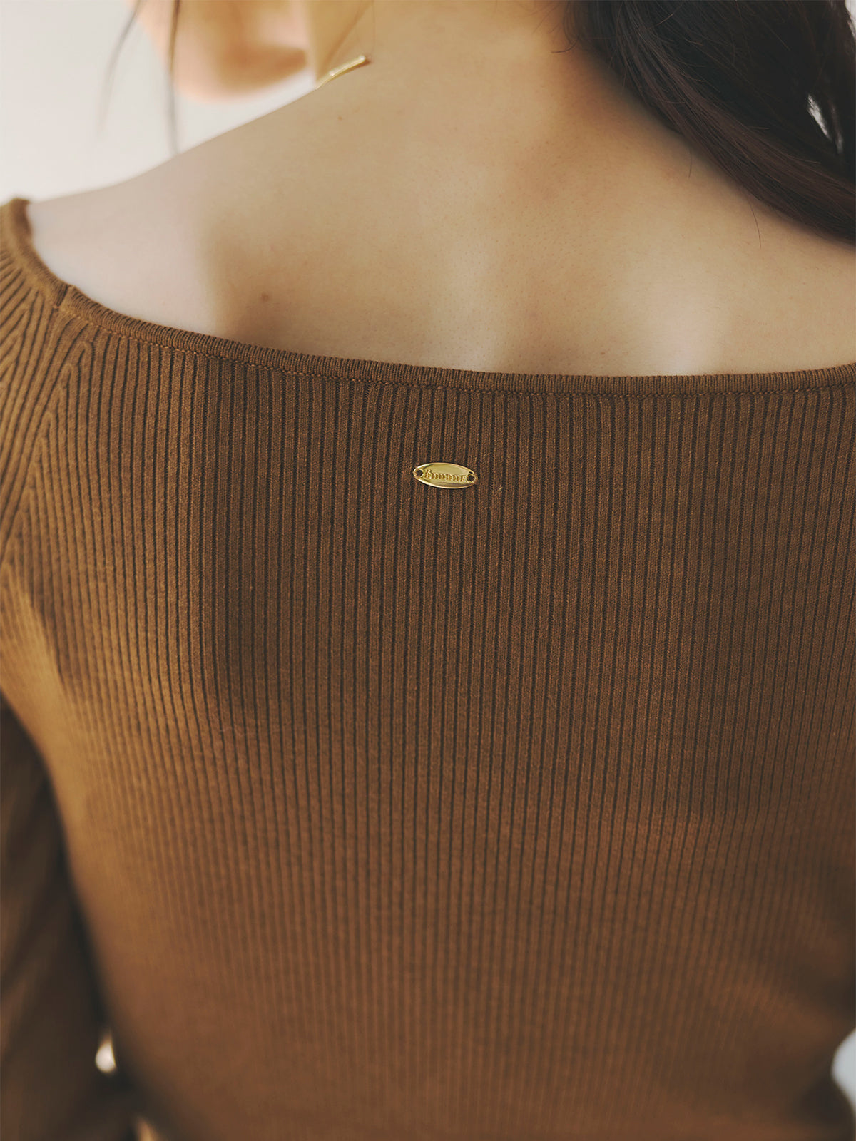 シルクカシミアブレンドボートネックニット