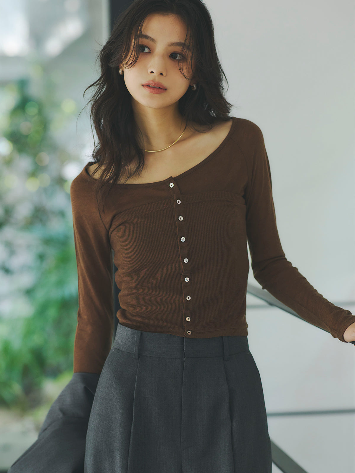 シアーウールレイヤリングトップス