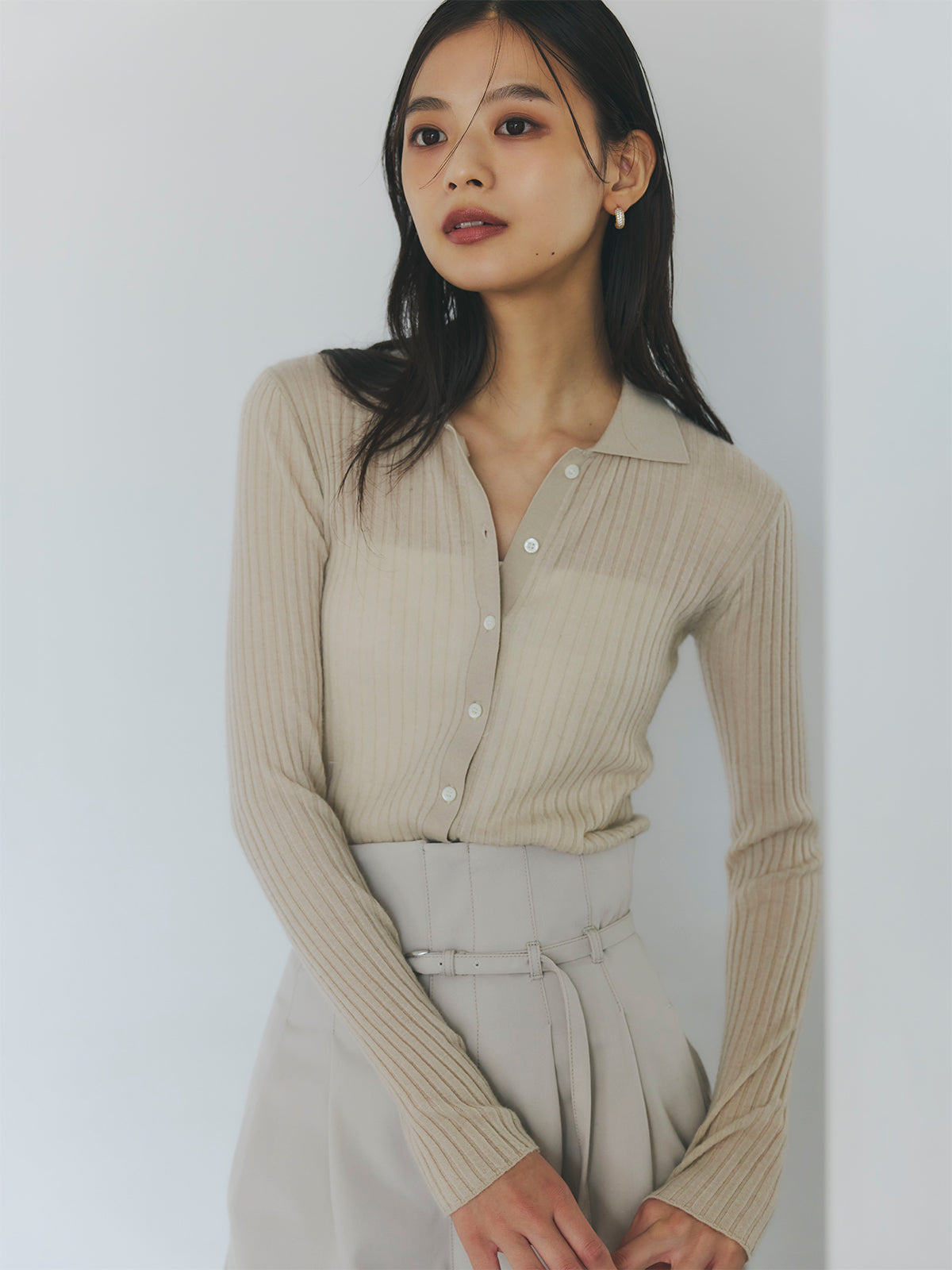 ベルテッドハイウエストパンツ