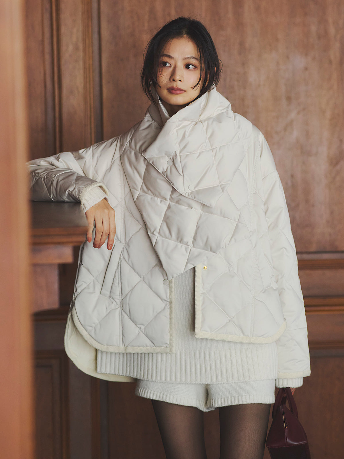 【新品　タグ付き】TAION anuans ストールセットミドルダウン TAION×anuans】ストールセットミドルダウン