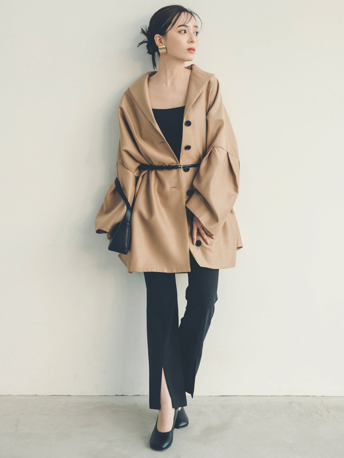 ストレッチスリットフレアパンツ