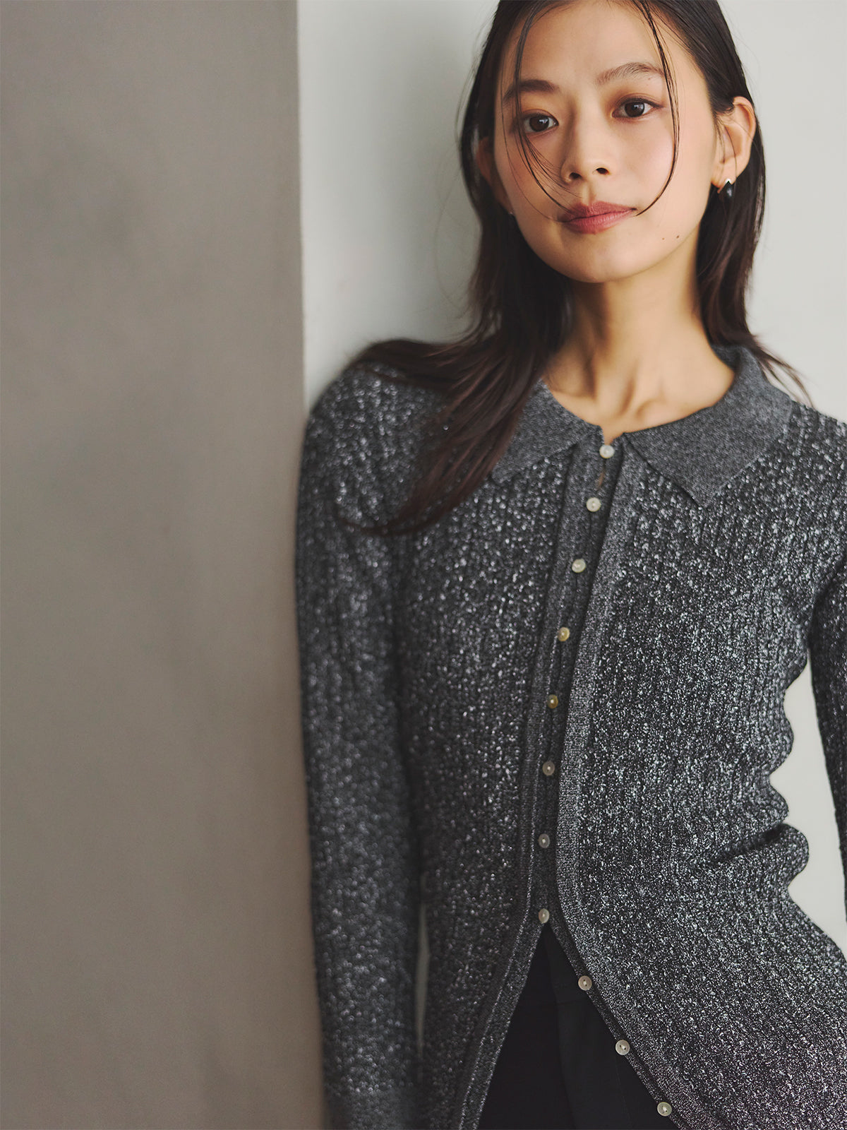 ネップラメニットトップス